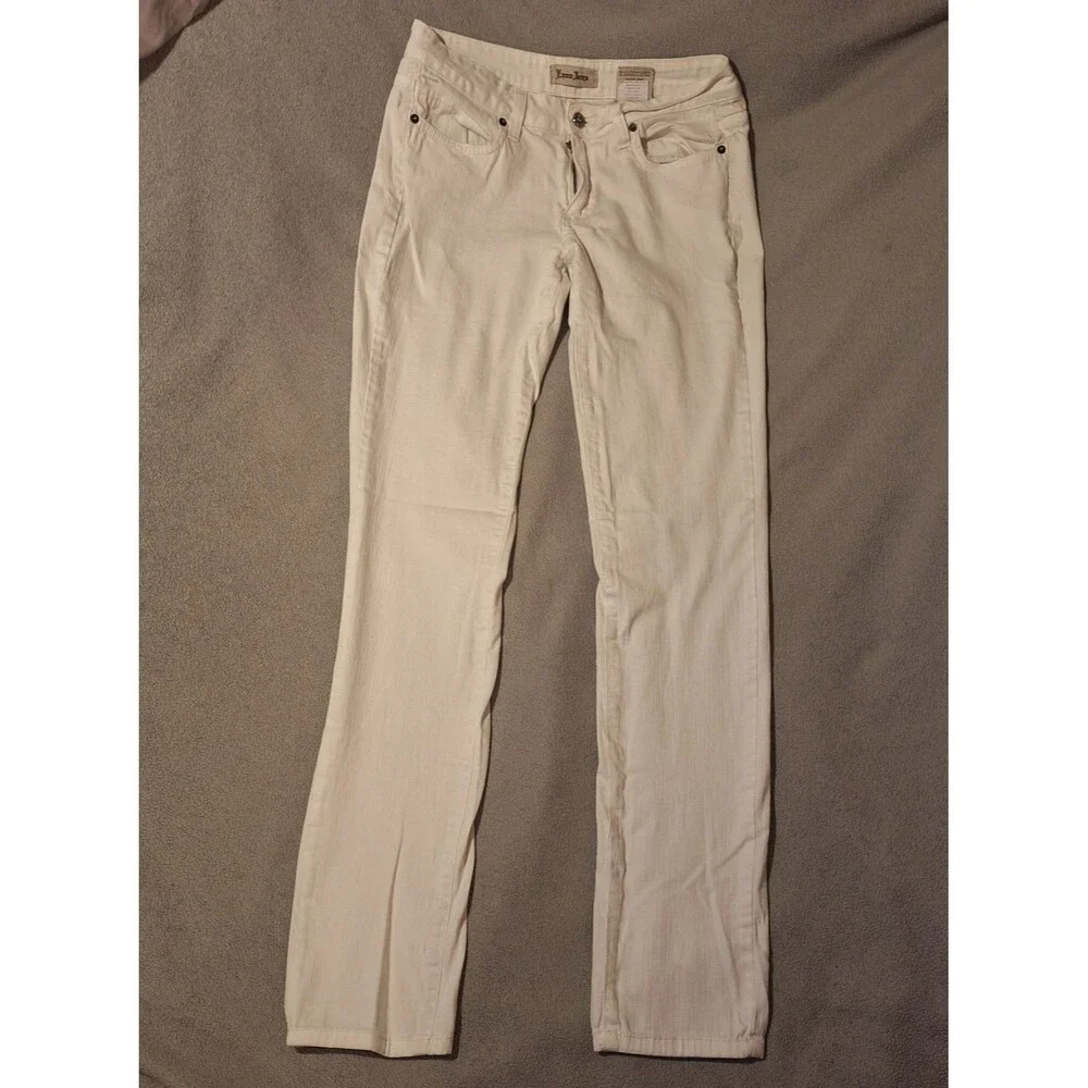ENCORE JEANS - White Pants Skinny Mid Rise Light Wash Denim Women 9 - Picture 1 of 8